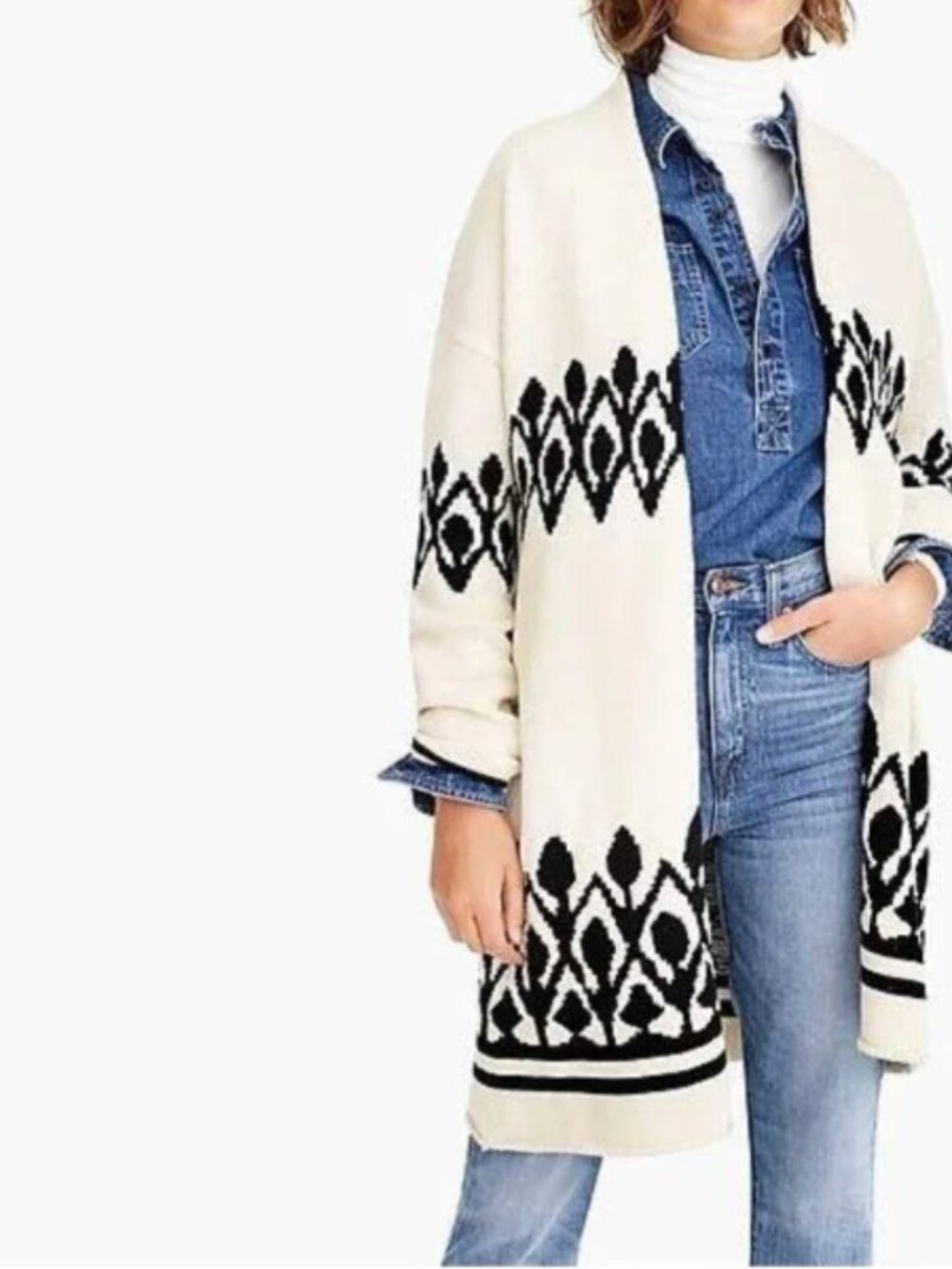 J Crew x Point Sur Southwest Long Open Cardigan